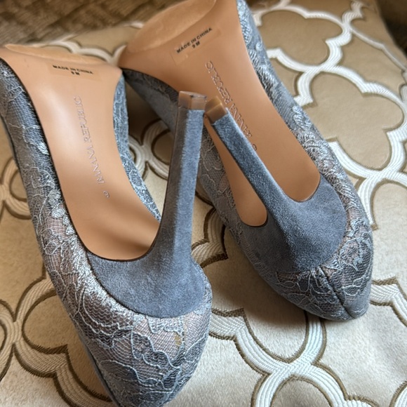 Gray Lace Pump Stiletto Heels by Banana Republic - 9 - Picture 13 of 15